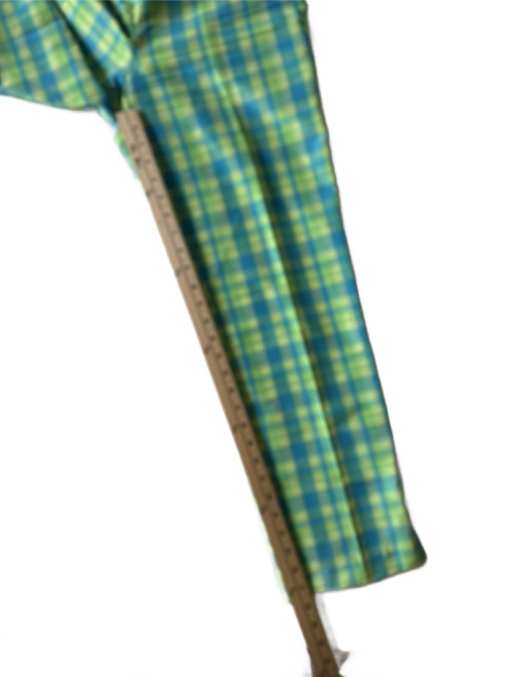 Georgio Fiorlini Green & Blue Plaid Pants. Size 6 - Picture 5 of 8